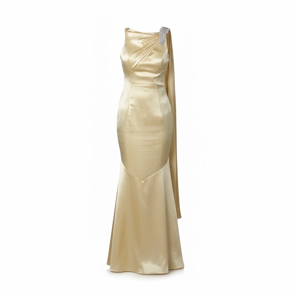 Faviana "Vintage" Satin Prom Dress